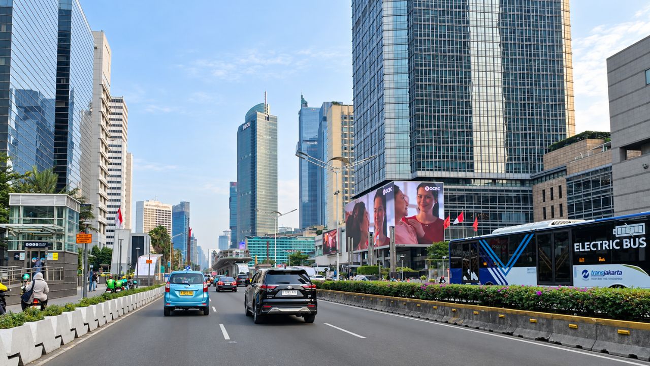 Gedung-gedung tinggi di pusat kota Jakarta, gerbang utama menuju Indonesia