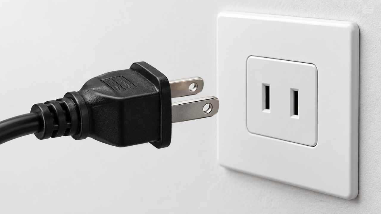 Colokan listrik tipe A dengan dua pin pipih sejajar tanpa grounding
